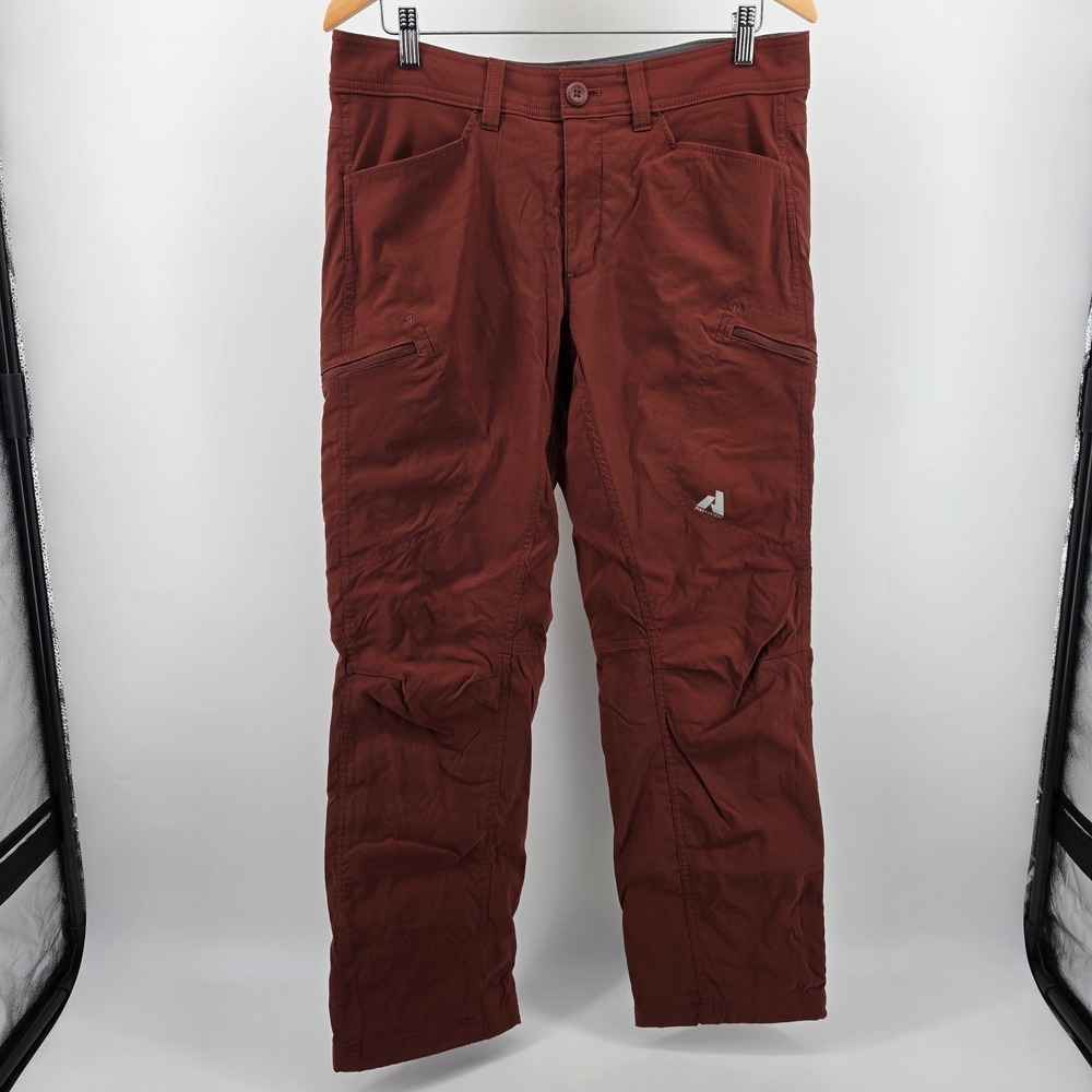 Eddie Bauer First Ascent Guide Pro Fleece Lined Pants Mens 34x32 Rust Red Hiking